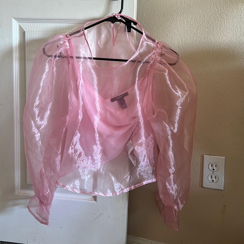 Pink mesh top
